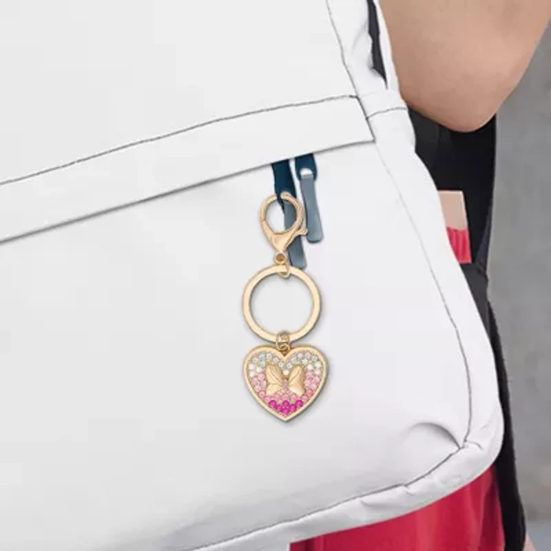 Gold Tone Minnie Mouse Bow Key Chain