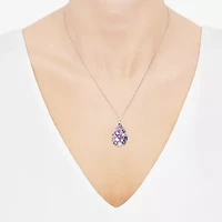 Limited Quantities! Womens Genuine Multi Color Sterling Silver Pear 18 Inch Pendant Necklace