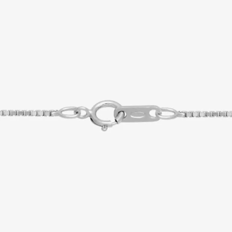 Womens Lab Created White Sapphire Sterling Silver Cross 18 Inch Pendant Necklace