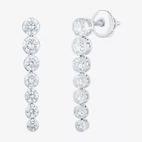 Floating Diamonds (F, Vs2) Womens 1 1/2 CT. T.W. Lab Grown White Diamond 14K White Gold Drop Earrings