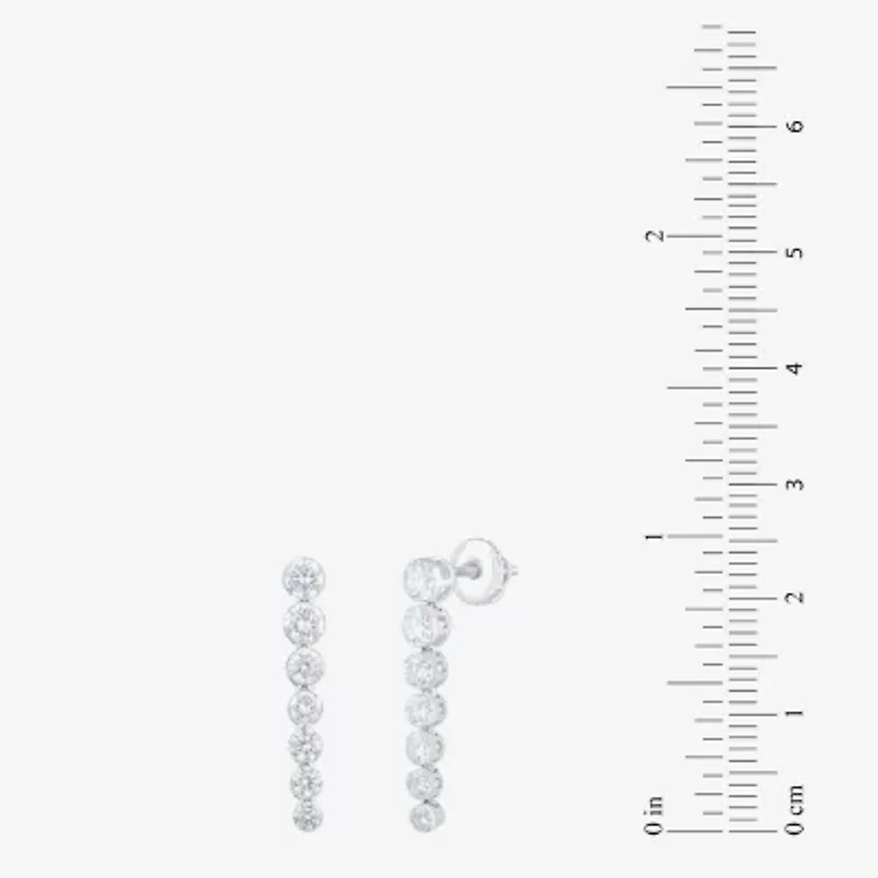 Floating Diamonds (F, Vs2) Womens 1 1/2 CT. T.W. Lab Grown White Diamond 14K White Gold Drop Earrings