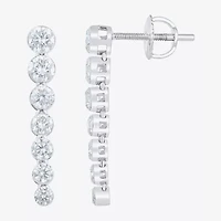 Floating Diamonds (F, Vs2) Womens 1 1/2 CT. T.W. Lab Grown White Diamond 14K White Gold Drop Earrings