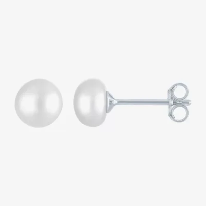Yes, Please! Womens Lab Created White Cultured Freshwater Pearl Sterling Silver 3 Pair Jewelry Set