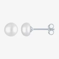 Yes, Please! Womens Lab Created White Cultured Freshwater Pearl Sterling Silver 3 Pair Jewelry Set