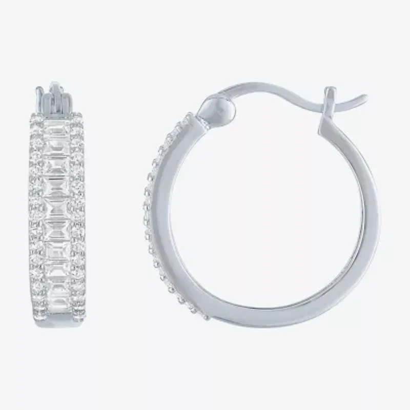 Yes, Please! Womens Lab Created White Sapphire Sterling Silver 2 Pair Jewelry Set