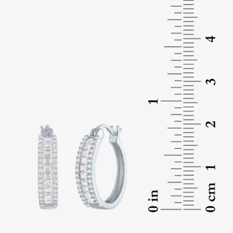 Yes, Please! Womens Lab Created White Sapphire Sterling Silver 2 Pair Jewelry Set