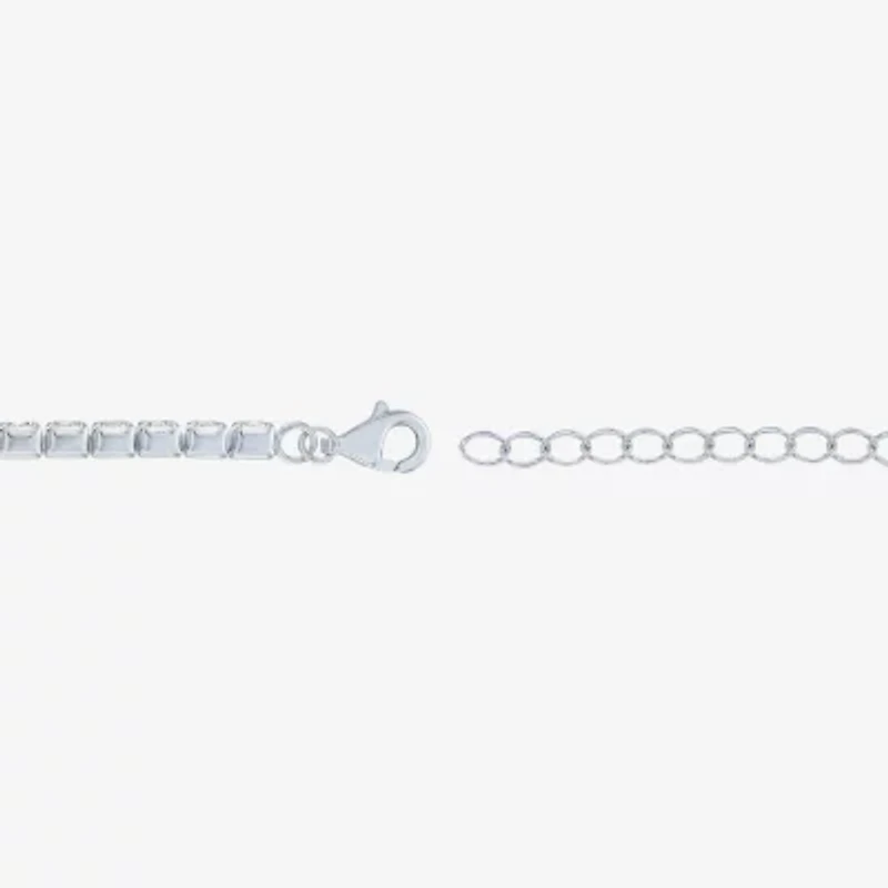 Yes, Please! Womens Lab Created White Sapphire Sterling Silver Tennis Bracelet