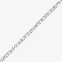 Yes, Please! Womens Lab Created White Sapphire Sterling Silver Tennis Bracelet