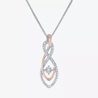 Womens 1/10 CT.T.W. Natural Diamond Sterling SIlver & 14K Rose Gold over SIlver Jewelry Set