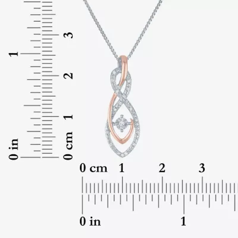 Womens 1/10 CT.T.W. Natural Diamond Sterling SIlver & 14K Rose Gold over SIlver Jewelry Set