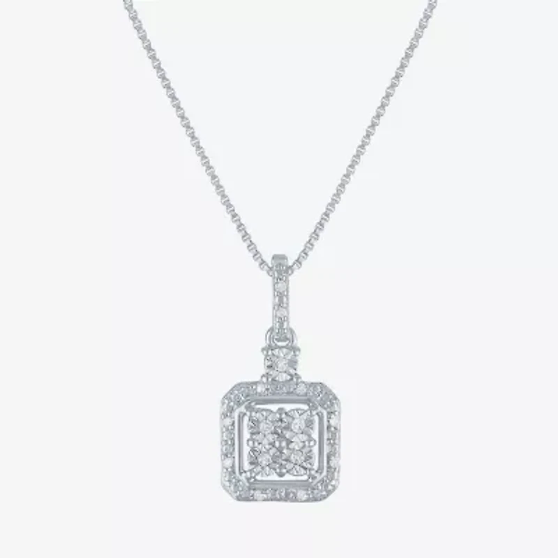 Diamond Blossom Womens 1/10 CT. T.W. Natural White Diamond Sterling Silver 2-pc. Jewelry Set