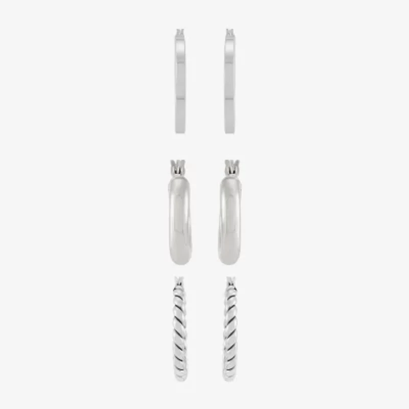 Limited Quantities! Womens Sterling Silver 3 Pair Earring Set