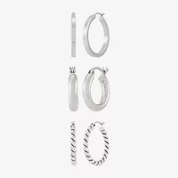 Limited Quantities! Womens Sterling Silver 3 Pair Earring Set