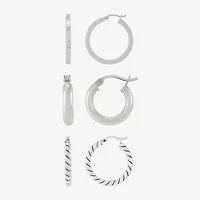 Limited Quantities! Womens Sterling Silver 3 Pair Earring Set