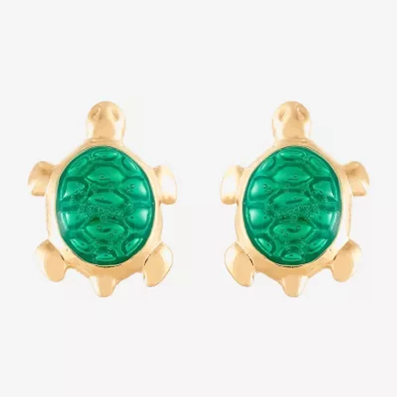 Limited Quantites! Turtle 14K Gold 10.1mm Stud Earrings