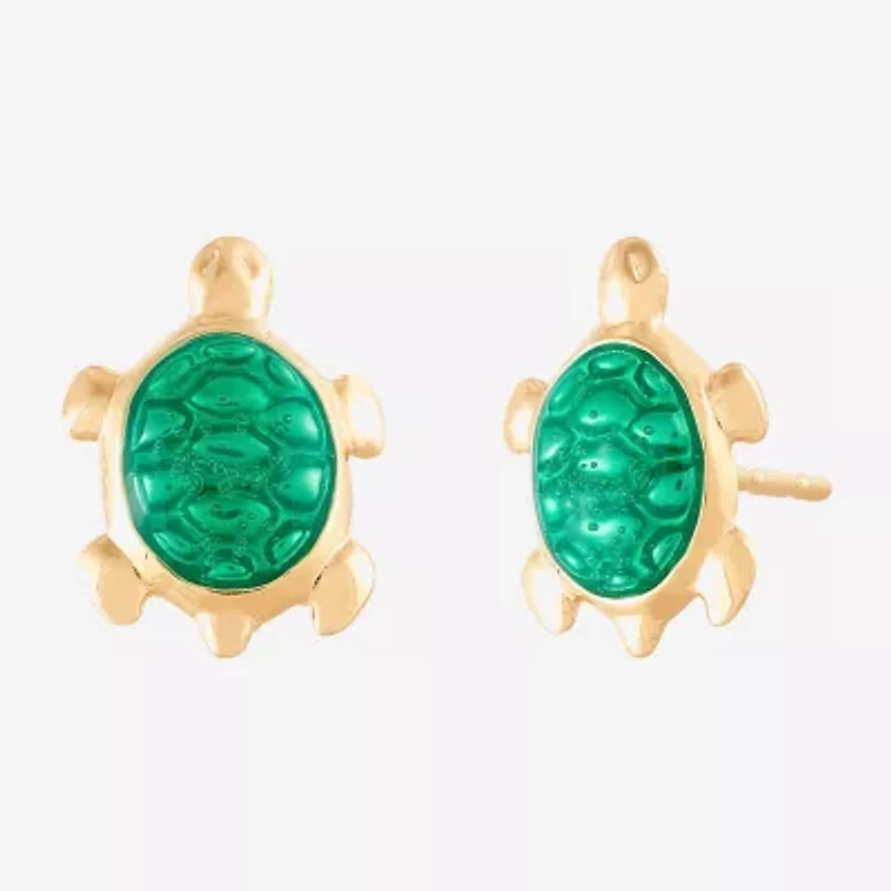 Limited Quantites! Turtle 14K Gold 10.1mm Stud Earrings