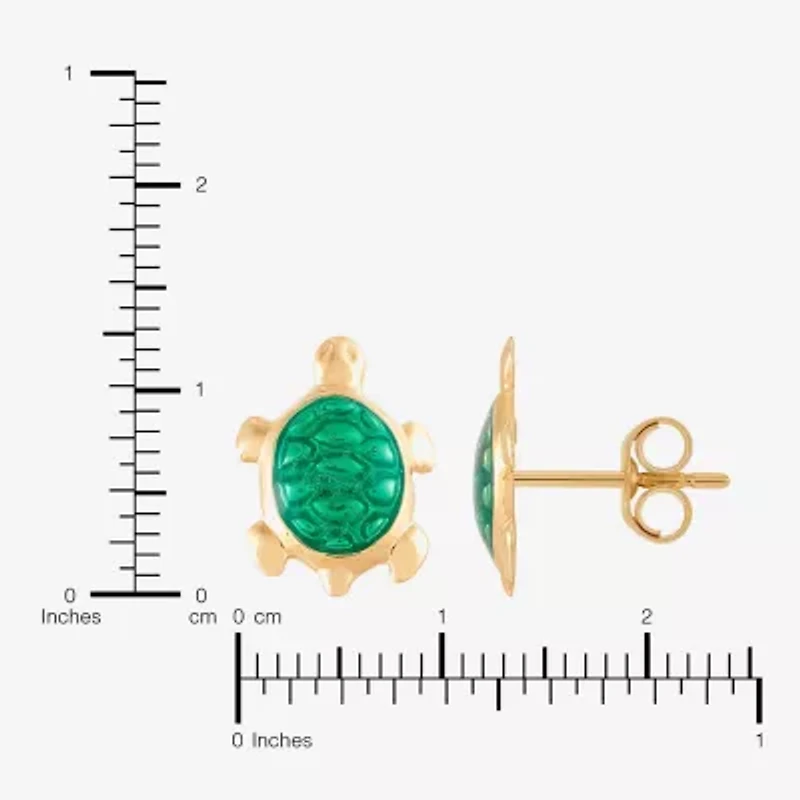 Limited Quantites! Turtle 14K Gold 10.1mm Stud Earrings
