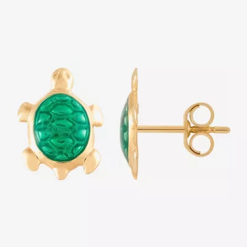 Limited Quantites! Turtle 14K Gold 10.1mm Stud Earrings