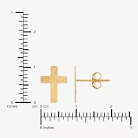 14K Gold 10.4mm Cross Stud Earrings