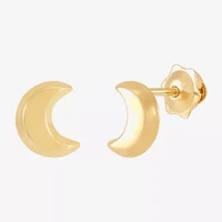 Limited Quantities! 14K Gold 6.5mm Moon Stud Earrings