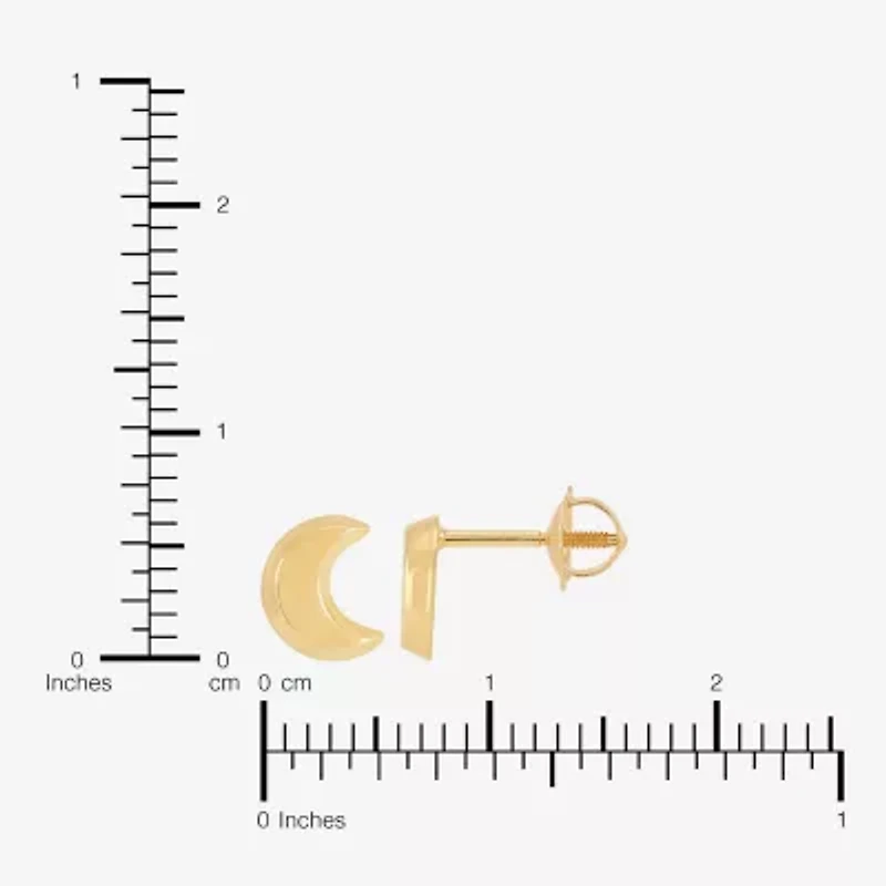 Limited Quantities! 14K Gold 6.5mm Moon Stud Earrings