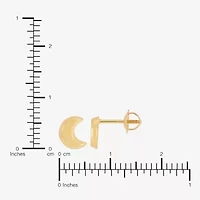 Limited Quantities! 14K Gold 6.5mm Moon Stud Earrings