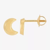 Limited Quantities! 14K Gold 6.5mm Moon Stud Earrings
