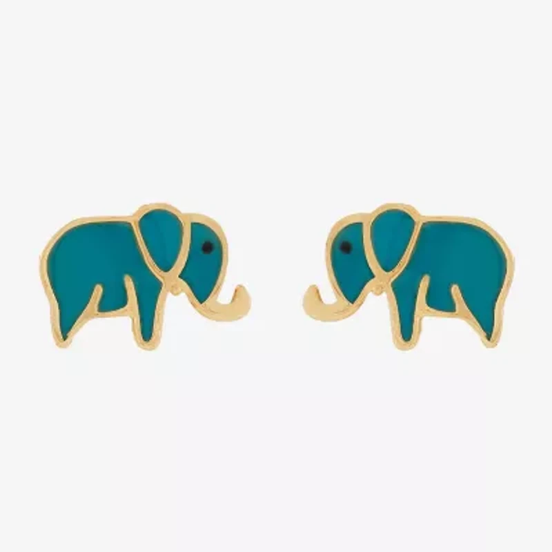 Limited Quantites! Kids Elephant 14K Gold 6.4mm Stud Earrings
