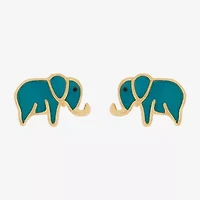 Limited Quantites! Kids Elephant 14K Gold 6.4mm Stud Earrings
