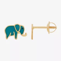 Limited Quantites! Kids Elephant 14K Gold 6.4mm Stud Earrings