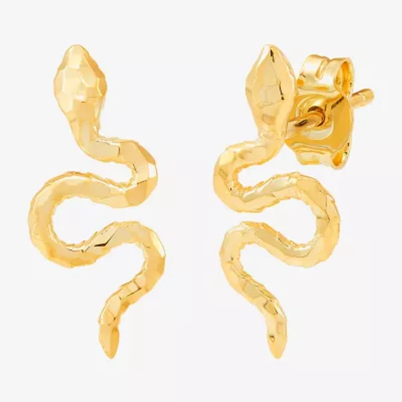 Limited Quantites! Snake 14K Gold Stud Earrings