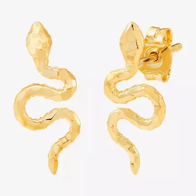 Limited Quantites! Snake 14K Gold Stud Earrings