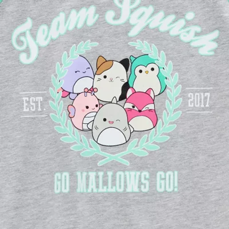 Little & Big Kid Girls Split Crew Neck Short Sleeve Regular Fit Squishmallows Graphic T-Shirt