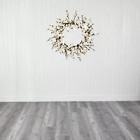 Nearly Natural 24in. Plum Blossom Wreath