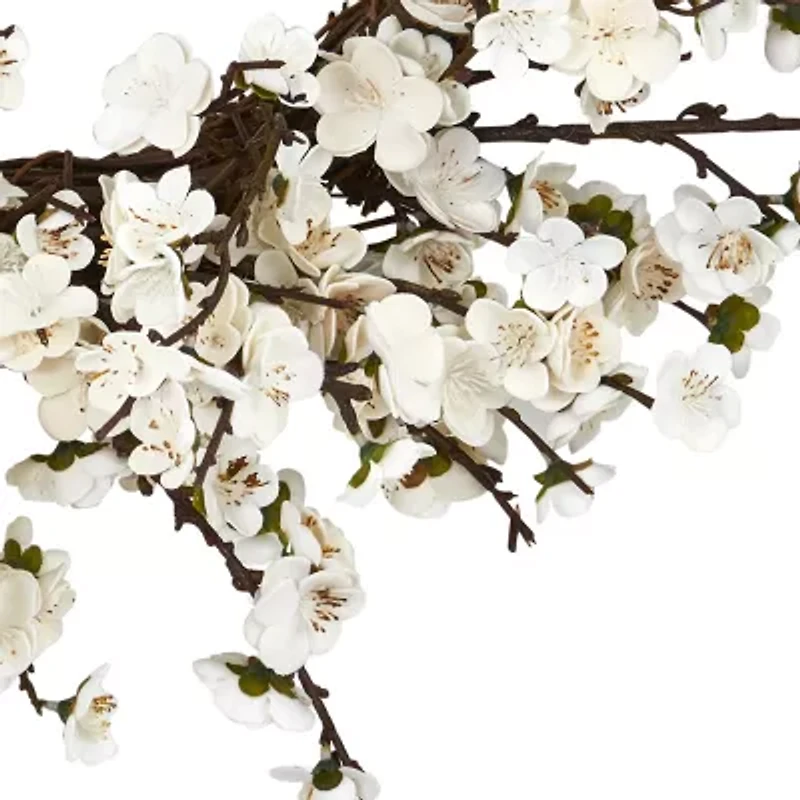 Nearly Natural 24in. Plum Blossom Wreath