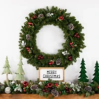 Northlight Canadian Pine Artificial 36 Inch Multi Lights Pre-Lit Wreath