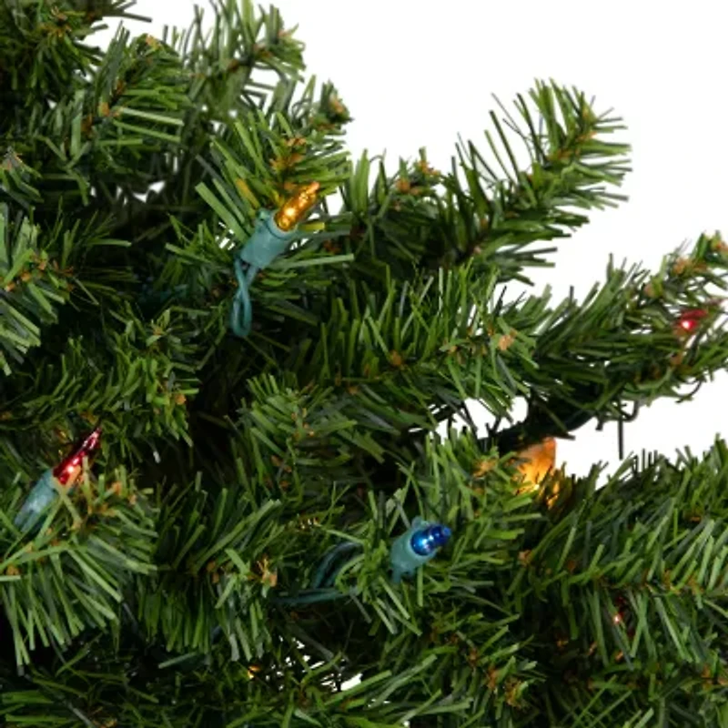 Northlight Canadian Pine Artificial 36 Inch Multi Lights Pre-Lit Wreath