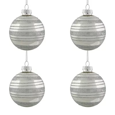 Northlight Silver Ball 4-pc. Christmas Ornament