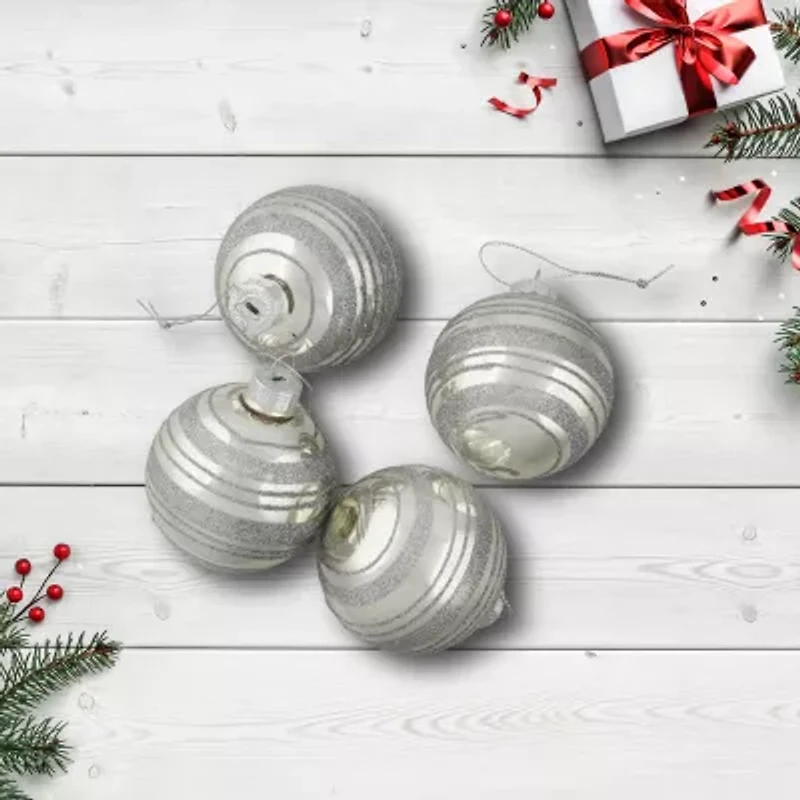 Northlight Silver Ball 4-pc. Christmas Ornament