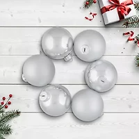 Northlight Silver And Matte Ball 6-pc. Christmas Ornament