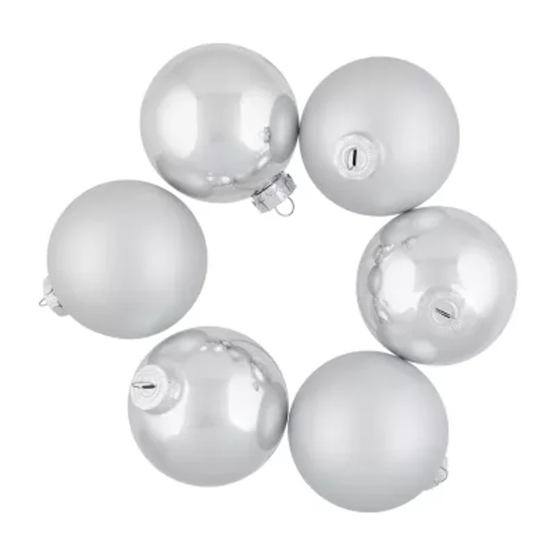 Northlight Silver And Matte Ball 6-pc. Christmas Ornament