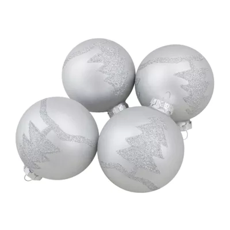 Northlight Silver Glass Ball 4-pc. Christmas Ornament
