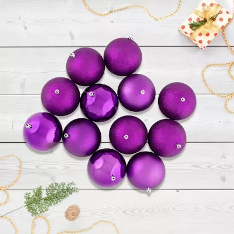 Northlight 4-Finish Ball 12-pc. Christmas Ornament