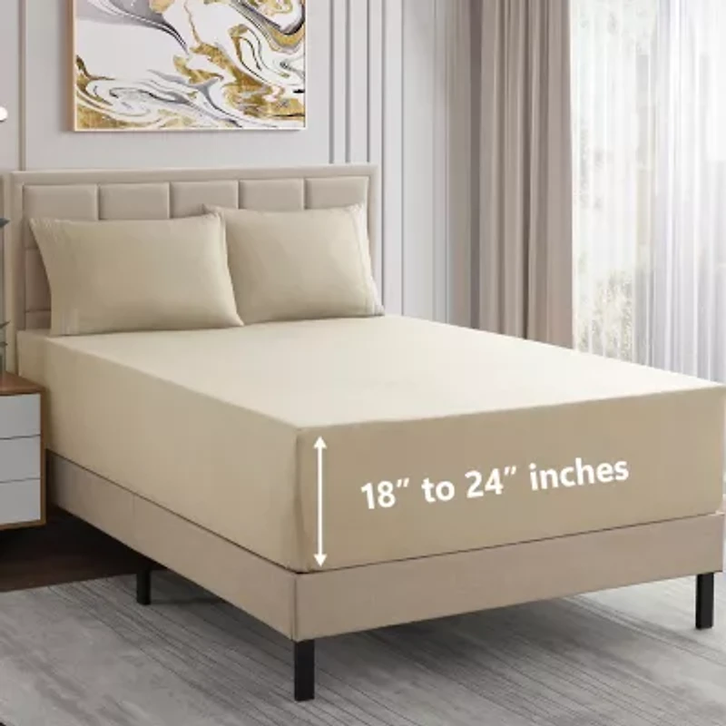 Sweet Home Collection™ 18"-24" Extra Deep Pocket, Double Brushed High End Microfiber Sheet Set