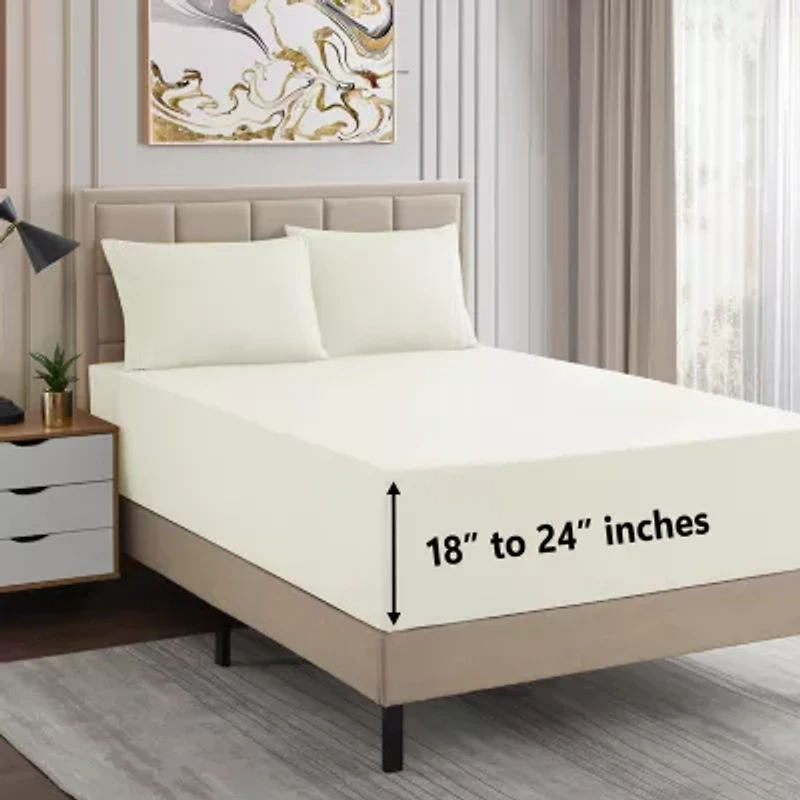 Sweet Home Collection™ 18"-24" Extra Deep Pocket, Double Brushed High End Microfiber Sheet Set