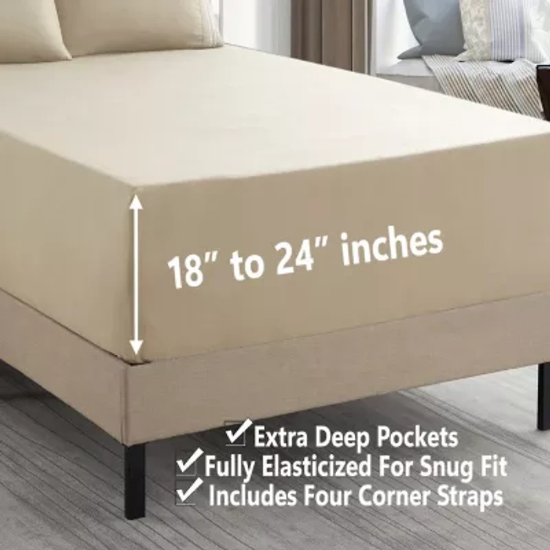 Sweet Home Collection™ 18"-24" Extra Deep Pocket, Double Brushed High End Microfiber Sheet Set