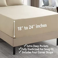 Sweet Home Collection™ 18"-24" Extra Deep Pocket, Double Brushed High End Microfiber Sheet Set