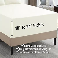 Sweet Home Collection™ 18"-24" Extra Deep Pocket, Double Brushed High End Microfiber Sheet Set