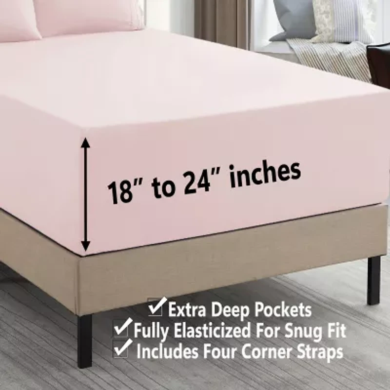 Sweet Home Collection™ 18"-24" Extra Deep Pocket, Double Brushed High End Microfiber Sheet Set