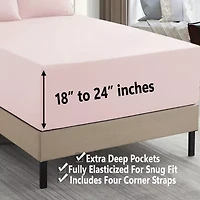 Sweet Home Collection™ 18"-24" Extra Deep Pocket, Double Brushed High End Microfiber Sheet Set